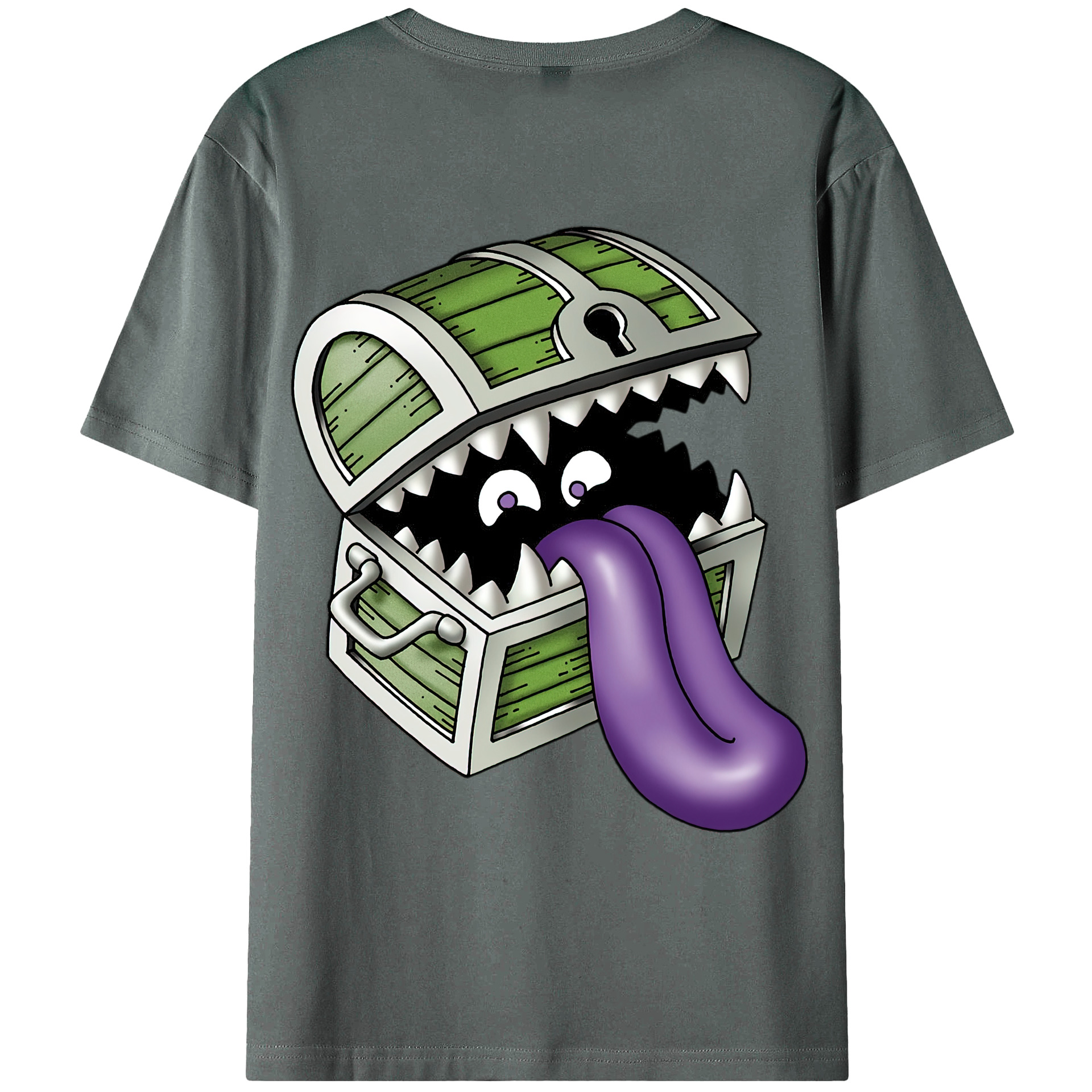 （画像用） ドラゴンクエスト Doragon Kuesuto Dragon Quest 綿100％ メンズ半袖Tシャツ（バックプリント） 通気性